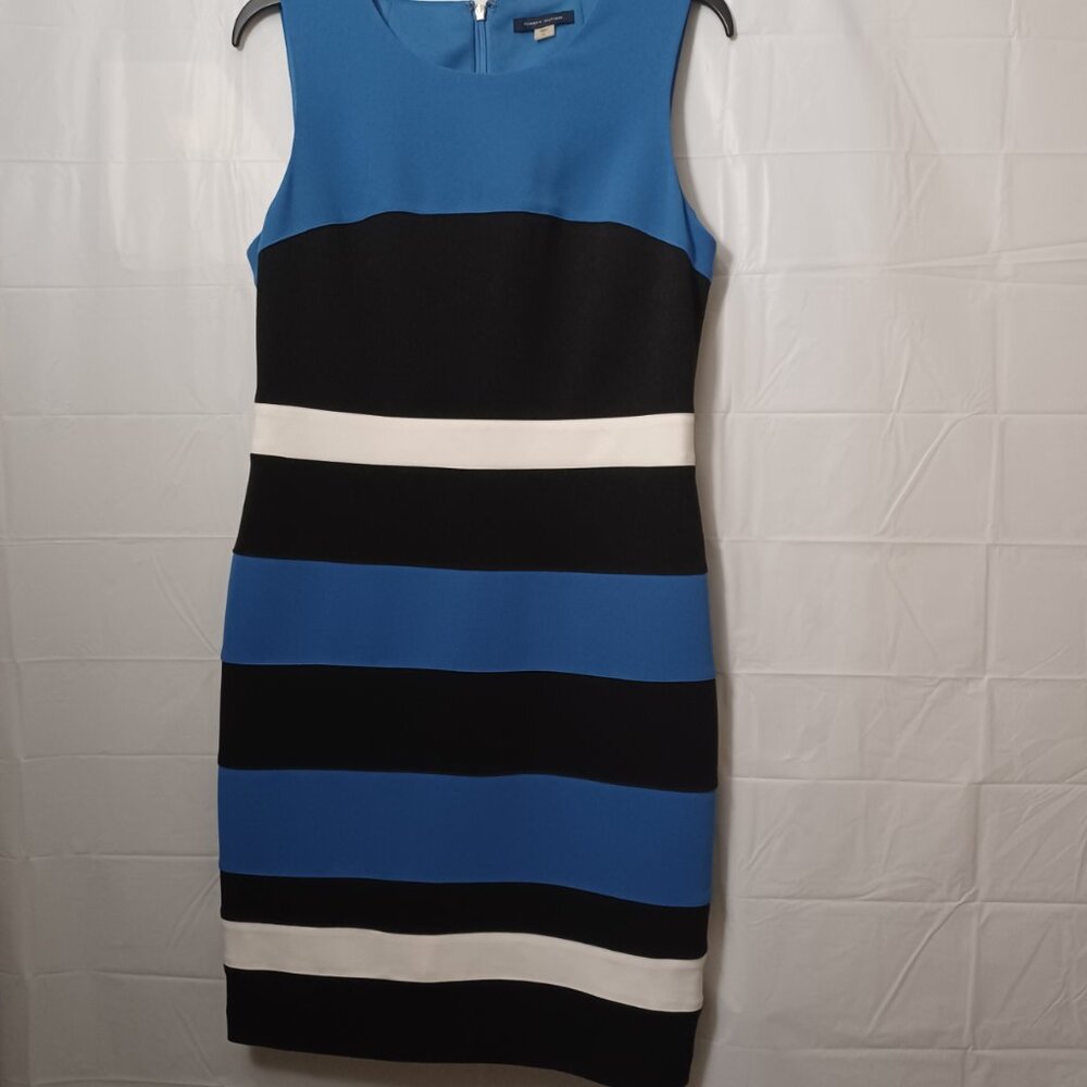 TOMMY HILFIGER STRIPED SLEEVELESS SHEATH DRESS SIZE 10 - Picture 6 of 15
